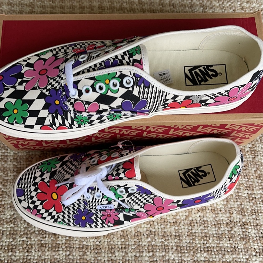 Vans Authentic Printed Floral Check/Marshmallow Mn - Picture 3 of 16